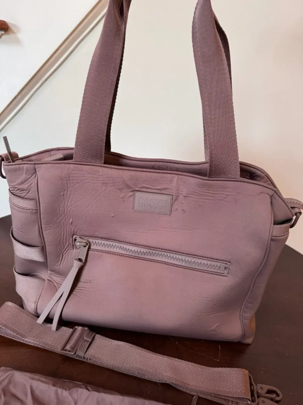 Dagne Dover Wade Neoprene Large Diaper Tote Bag Dusty Mauve